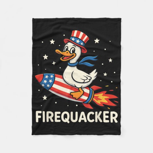 Vuurwerk Eend Op Vuurwerk Grappig 4 Juli  Fleece Deken (Voorkant)