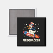 Vuurwerk Eend Op Vuurwerk Grappig 4 Juli Magneet (Voorkant / Achterkant)