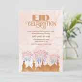 Vuurwerk Eid al fitr viering Uitnodiging (Staand voorkant)