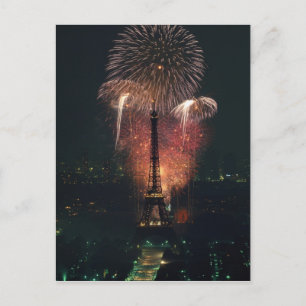 Vuurwerk, Eiffeltoren, Parijs, Frankrijk Briefkaart