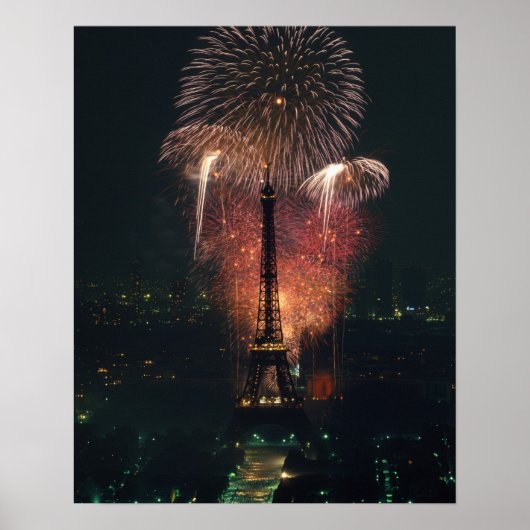 Vuurwerk, Eiffeltoren, Parijs, Frankrijk Poster (Voorkant)