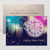 Vuurwerk en Aftellen Oudejaarsfeest Kaart (Voorkant / Achterkant)