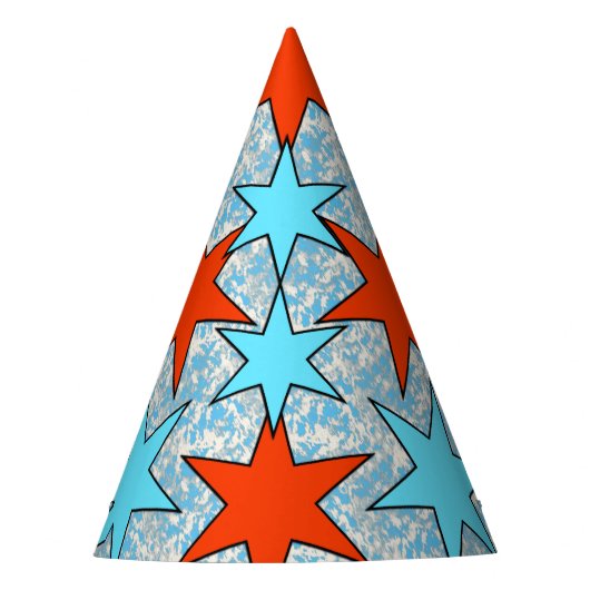 Vuurwerk en Amerikaanse vlag Feesthoedjes (Voorkant)