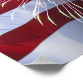 Vuurwerk en Amerikaanse vlag Poster (Hoek)