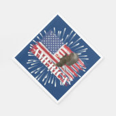 Vuurwerk en Bald Eagle op Amerikaanse vlag Servet (Hoek)