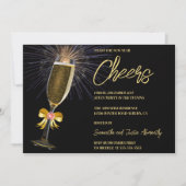 Vuurwerk en Bubble New Years uitnodiging (Voorkant)