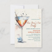 Vuurwerk en champagne oudejaarsfeest kaart (Voorkant)