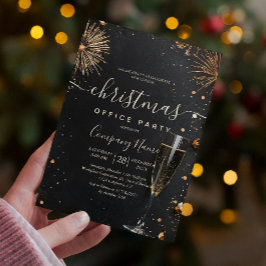 Vuurwerk en champagne vakantie Kantoor Party Kaart