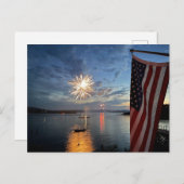 Vuurwerk en de vlag! briefkaart (Voorkant / Achterkant)