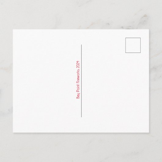 Vuurwerk en de vlag! briefkaart (Achterkant)