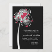 Vuurwerk en harten Reheasal Dinner Invitation Kaart (Voorkant)