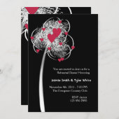 Vuurwerk en harten Reheasal Dinner Invitation Kaart (Voorkant / Achterkant)