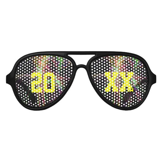 Vuurwerk en nieuwjaarszonnebrillen aviator zonnebril (Voorkant)