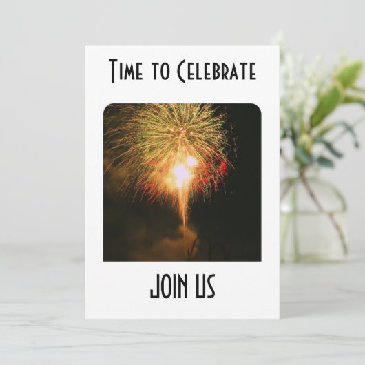 VUURWERK EN Plezierige UITNODIGING VOOR ELKE GELEG (Staand voorkant)