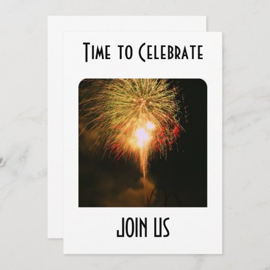 VUURWERK EN Plezierige UITNODIGING VOOR ELKE GELEG (Voorkant / Achterkant)