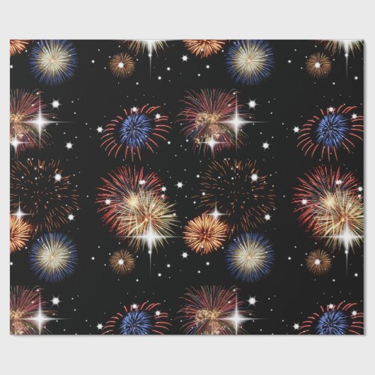 Vuurwerk en staartwappapier cadeaupapier (Vlak)