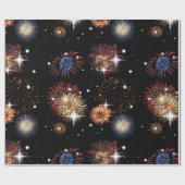 Vuurwerk en Sterren Inpakpapier (Vlak)