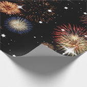 Vuurwerk en Sterren Inpakpapier (Hoek)