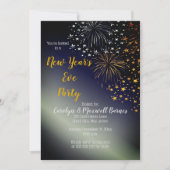 Vuurwerk en sterren Night Sky Nieuwjaarsfeest Kaart (Voorkant)