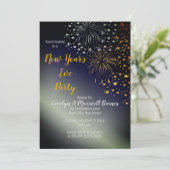 Vuurwerk en sterren Night Sky Nieuwjaarsfeest Kaart (Staand voorkant)