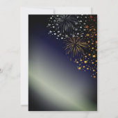 Vuurwerk en sterren Night Sky Nieuwjaarsfeest Kaart (Achterkant)