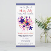 Vuurwerk en sterren op White, 4 juli Kaart (Staand voorkant)