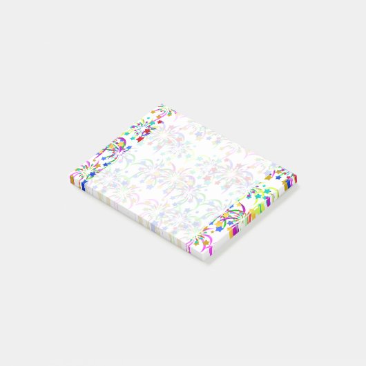 Vuurwerk en sterren post-it® notes (Schuin)