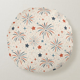 Vuurwerk en sterren rond kussen