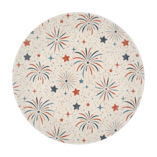 Vuurwerk en sterren snijplank (Voorkant)