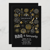 Vuurwerk en uitnodiging van BBQ (Voorkant / Achterkant)