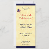 Vuurwerk en vlag 4de van de Douane van Juli Uitnod Kaart (Achterkant)