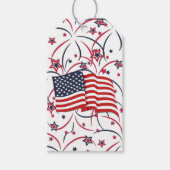 Vuurwerk en vlag cadeaulabel (Voorkant)