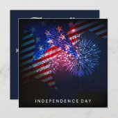 Vuurwerk en vlag van de Verenigde Staten, 4e juli  Kaart (Voorkant / Achterkant)