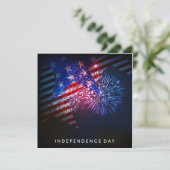 Vuurwerk en vlag van de Verenigde Staten, 4e juli  Kaart (Staand voorkant)