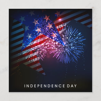 Vuurwerk en vlag van de Verenigde Staten, 4e juli Kaart