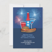 Vuurwerk en voedsel 4 juli uitnodiging (Achterkant)