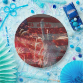 Vuurwerk en Vrijheidsbeeld van 4 juli Papieren Bordje (Feest)