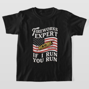Vuurwerk Expert Als Ik Ren Ren Je 4 Juli  T-shirt