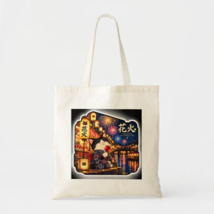 Vuurwerk Festival Kat Boodschappentas Japanse Zo Tote Bag