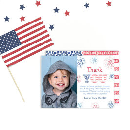 Vuurwerk Foto voor Kinderen 4 juli Rood Wit En Bla Bedankkaart