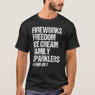 Vuurwerk Freedom Ice Cream Family Sparklers 4th O T-shirt