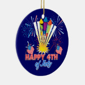 Vuurwerk Fun, 4 juli Keramisch Ornament (Rechts)