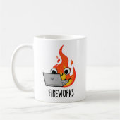 Vuurwerk Funny Fire Flame Pun Koffiemok (Links)