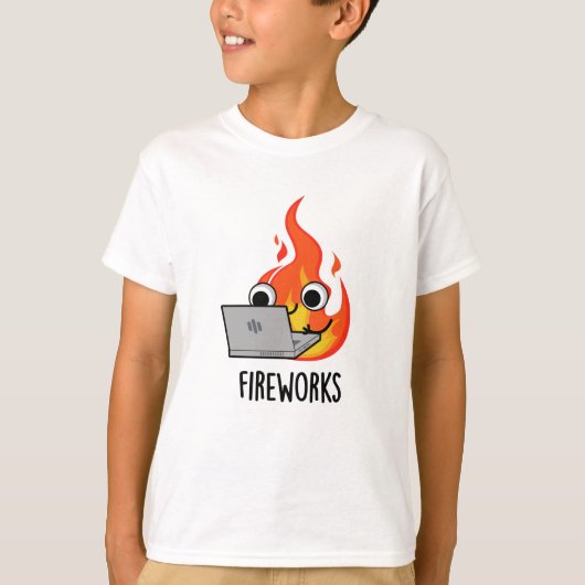 Vuurwerk Funny Fire Flame Pun T-shirt (Voorkant)