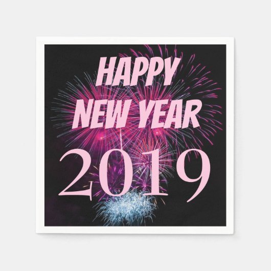 Vuurwerk Galore Nieuwjaarsfeest Servet (Voorkant)