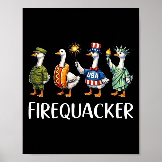 Vuurwerk Gans Squad Gelukkig Vierde 4 Juli NL Poster (Voorkant)