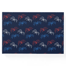 Vuurwerk Gastenboek (Navy Blue, Rood & Wit)
