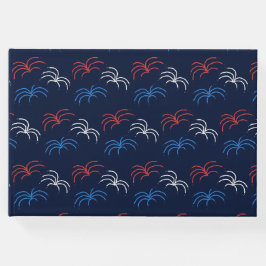 Vuurwerk Gastenboek (Navy Blue, Rood & Wit)