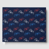 Vuurwerk Gastenboek (Navy Blue, Rood & Wit) (Voorkant)