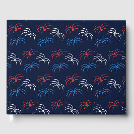Vuurwerk Gastenboek (Navy Blue, Rood & Wit)